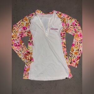 Size small Rip Curl tropical floral rashguard swimsuit top